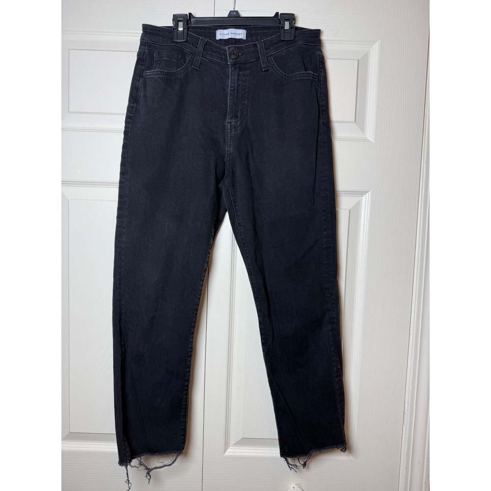 Flying Monkey Black High Rise Raw Hem‎ Skinny Jeans Size 29
